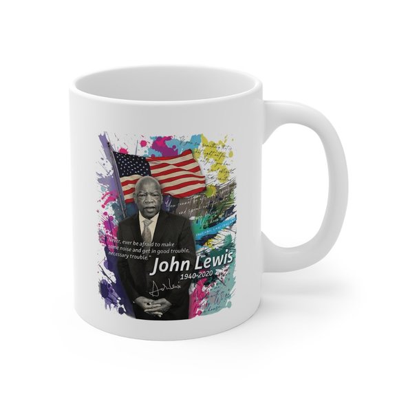 New John Lewis Black History Mug, Gift, American - Picture 3 of 3